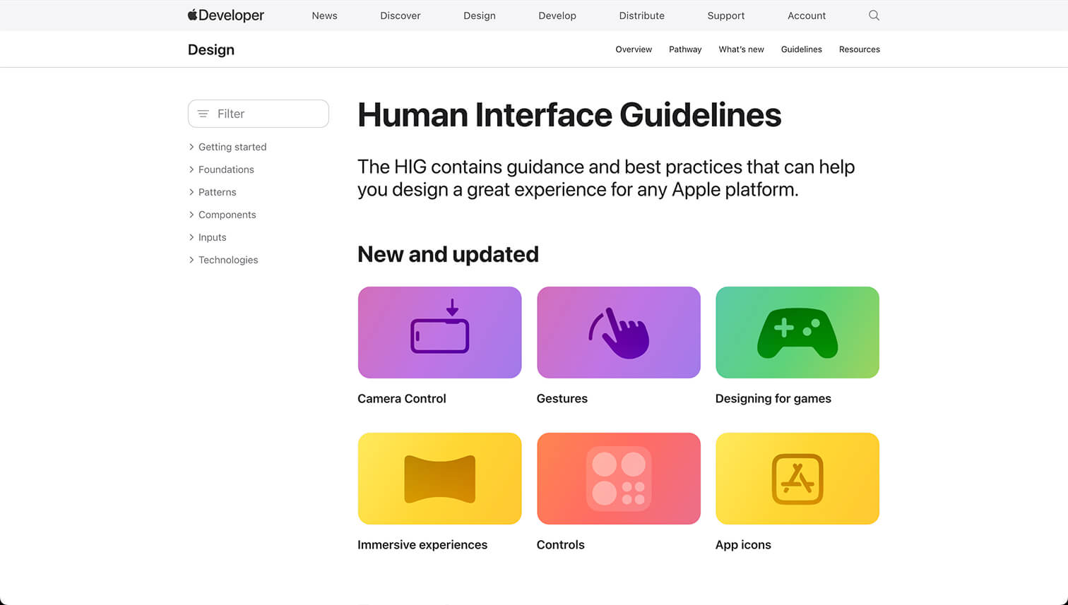 Human Interface Guidelines – Apple